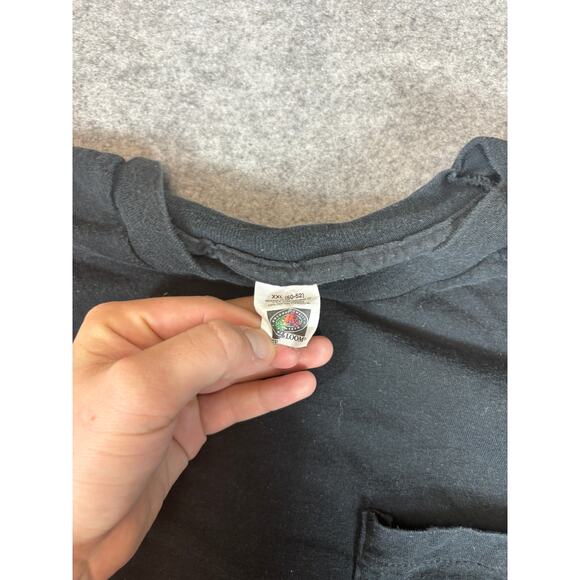 Vintage Blank Pocket T-Shirt Mens 2XL Black Streetwear Minimalist Selvedge - Picture 4 of 6